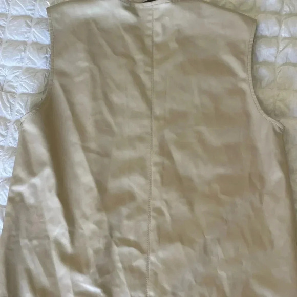 Zara beige faux leather long open coat - Picture 9 of 10